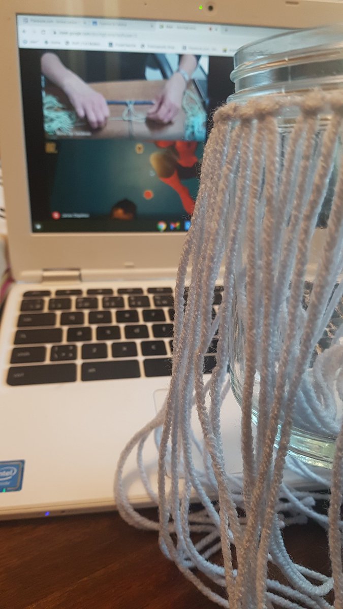 LAEmberley's tweet image. Week two of online learning, second textiles project. Macramae candle holders. These junior high students rock! @ChristianFMPSD @FMPSD @McmurraySchool #ABLearningAtHome #FMPSDLearningatHome