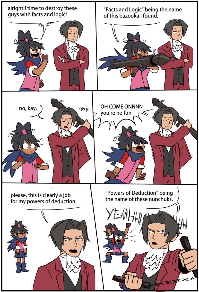 they have one braincell that they take turns tossing back and forth #aceattorney 