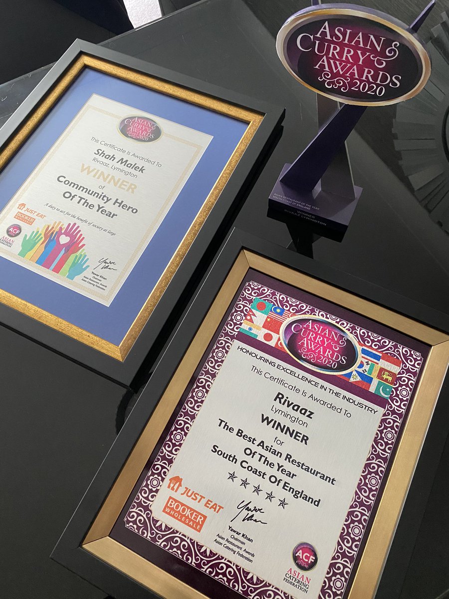 💥💥THAT’S A HAT-TRICK!!💥💥 
3 years in a row as “Best Asian Restaurant” on the South Coast of England! Huge Congrats to Shah also for being recognised for all the work he does for the local community! #CommunityHeroOfTheYear #BestOnTheSouthCoast