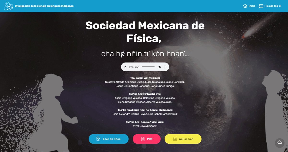 icnunam's tweet photo. "Divulgar la ciencia en lenguas indígenas, un proyecto de la Sociedad Mexicana de Física"
Nota completa aquí: https://t.co/zVgcNpIzc6 https://t.co/8Q3do5CVS3