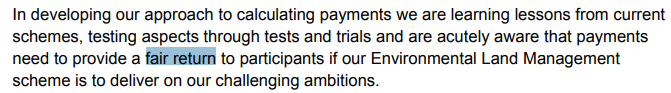 In The Path to Sustainable farming document there are 12 mentions of the word "fair". Mostly they are in the context of the aim of making things "fair and reasonable".