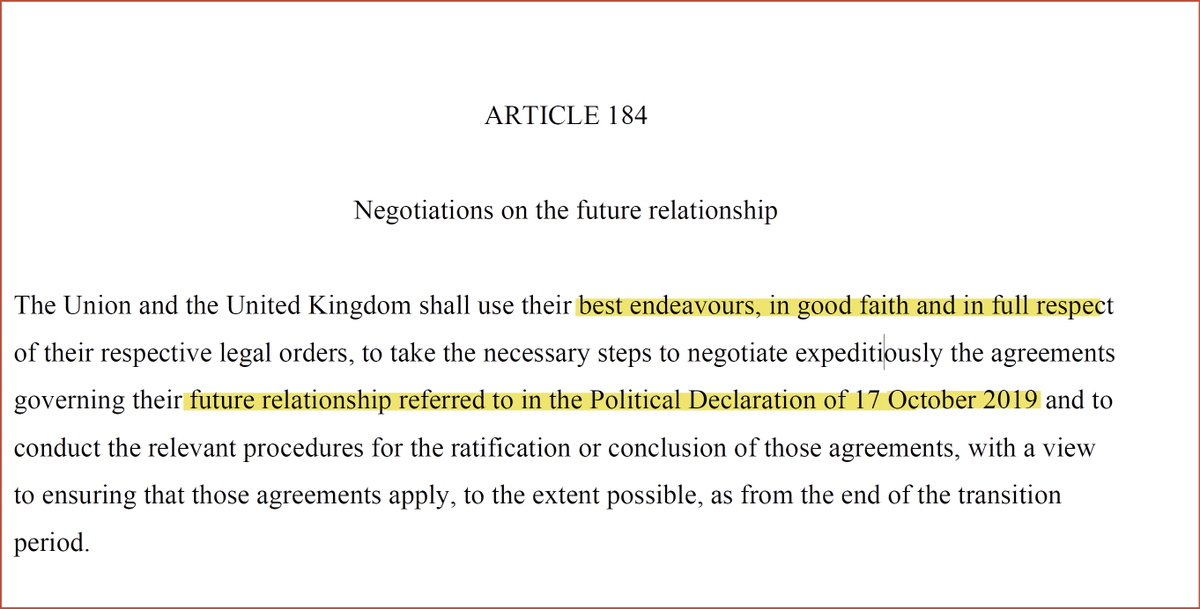 I don't need to talk more about fish, as it is the one area the media are bothering to cover for you. However, I will show this screenshot, which shows that the good faith clause is linked to the WA, and the EU are in clear breach. So no, Boris won't be breaking the law! 23/