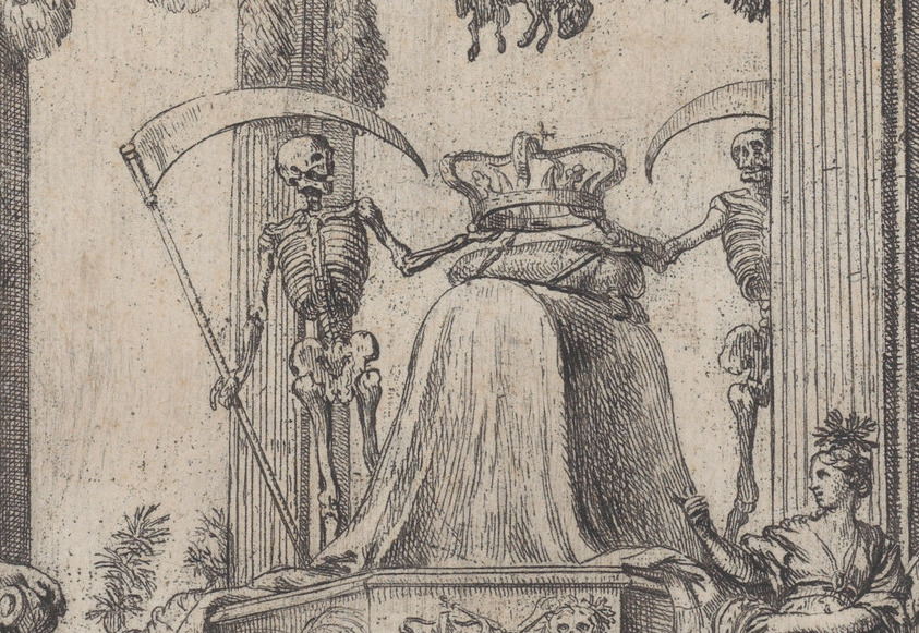 The Italians really hopped on board the catafalque/capella ardente train.And I told you there'd be skeletons. Domenico Piola & Stefano Camogli, Catafalque of Philip IV, ca. 1665,  @metmuseum  #OrgulloBarroco