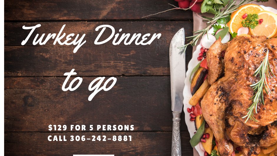 TLSSaskatoon's tweet image. Don't feel like cooking this Christmas? We get it and we got you.  Order our Turkey to Go Dinner.  Just $129 for 5 persons. Individual pricing available.  All the favorites! Call 306-978-6516 to book yours.