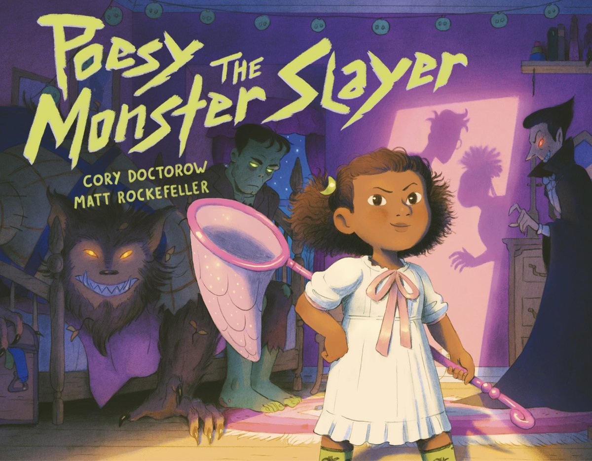 FINALLY: I published FOUR books in 2020!I. POESY THE MONSTER SLAYER: My debut picture book, about a little girl who turns her toys into weapons and torments her parents by hunting monsters all night, with wonderful art by  @mcrockefeller:  https://us.macmillan.com/books/978162672362730/