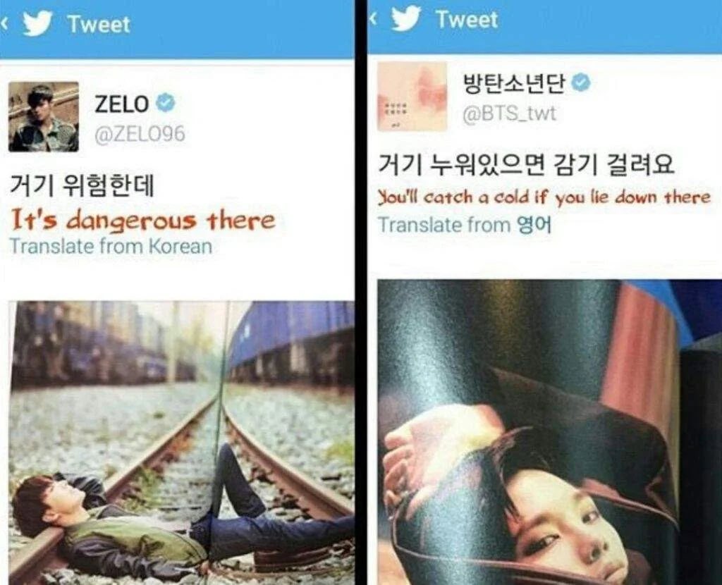 BAP Zelo and Hobi have been friends for a very long time they used to dance together at the same studio. They also used to have the funniest twitter interactions (before BTS were big)