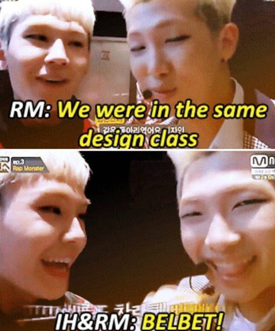 BTOB Ilhoon and Namjoon went to the same high school together and Ilhoon even made an appearance in one of their BTS Bombs in 2014 (before BTS were big)