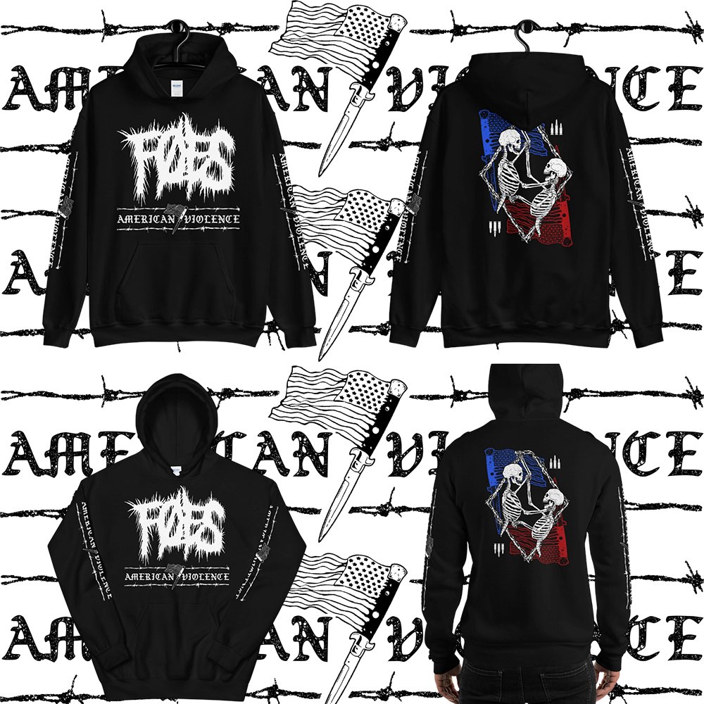 FOES "AMERICAN VIOLENCE" BLACK HOODIE⁠ available now in the store! 
⁠
Foes "American Violence" now streaming on all platforms. 
⁠
#glacierrecordings #foes #hoodie #sweatshirt #staywarm #americanviolence #hardcore #chaotichardcore #punk #grind #metal #powerviolence