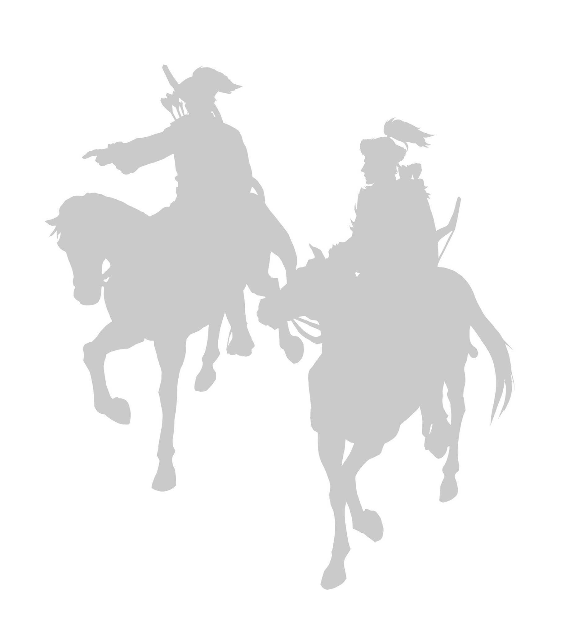 そぞろ 原稿追い込み中 馬族イラスト シルエットだけのやつ 前の風神雷神のときも作ったけど もともと白黒畑の人間なので シルエットの表現て結構好きなんだよね