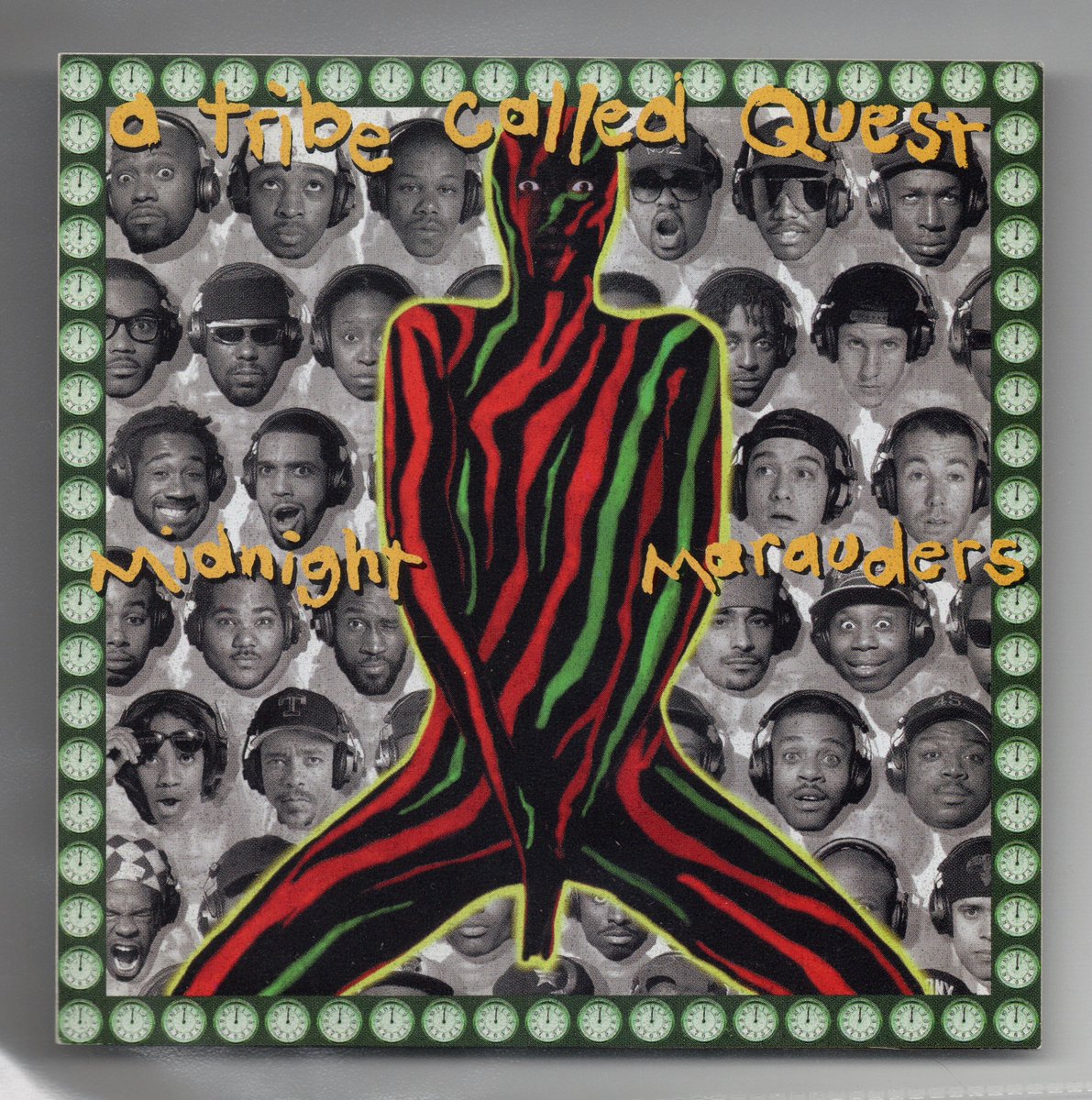 PromoHip's tweet photo. Tribe Called Quest third studio Album Midnight Marauders  has one of the most iconic covers of all time. There are a reported 71 different Hip-Hop luminaries and radio DJs who adorned the Album however 53 can be identified. Can you name them all? This example comes from my PC. https://t.co/ORtEkwD1O4