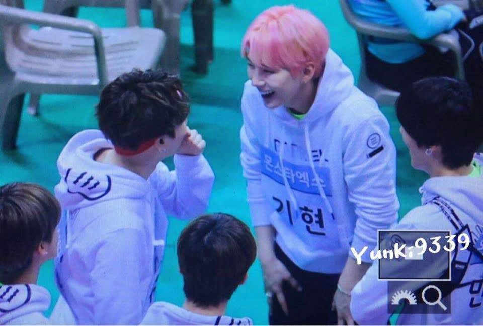 MonstaX Kihyun and Yoongi are known to have been friends since predebut (before BTS were big)