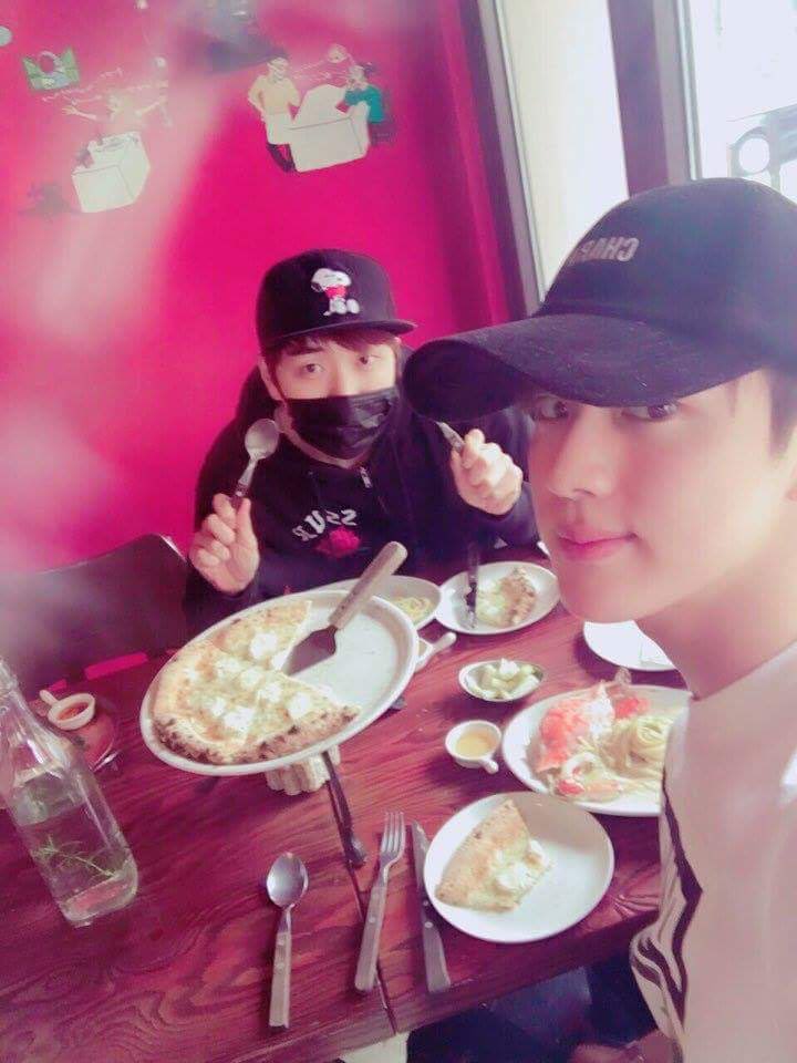 B1A4 Sandeul and Jin have been friends for a long time they got close after the 2nd day of meeting each other (before BTS were big)