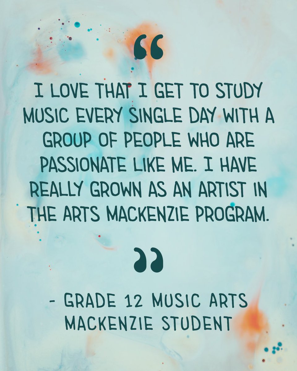 AMHSPA's tweet image. Dec 7th is the last day to register for the Specialized Arts Program at @AlexMackHS.  Our students agree that the program is about arts, passion, inclusion and community.  Register today:artsmackenzie.com