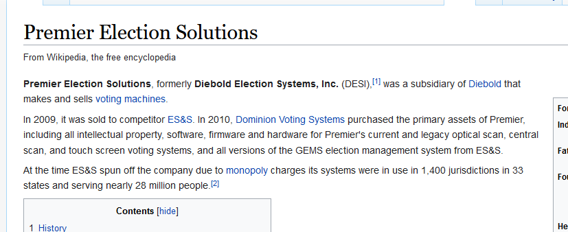 HAHAHA holy SHIT after they caught that, that's when they sold Diebold... And who bought Diebold? Dominion.