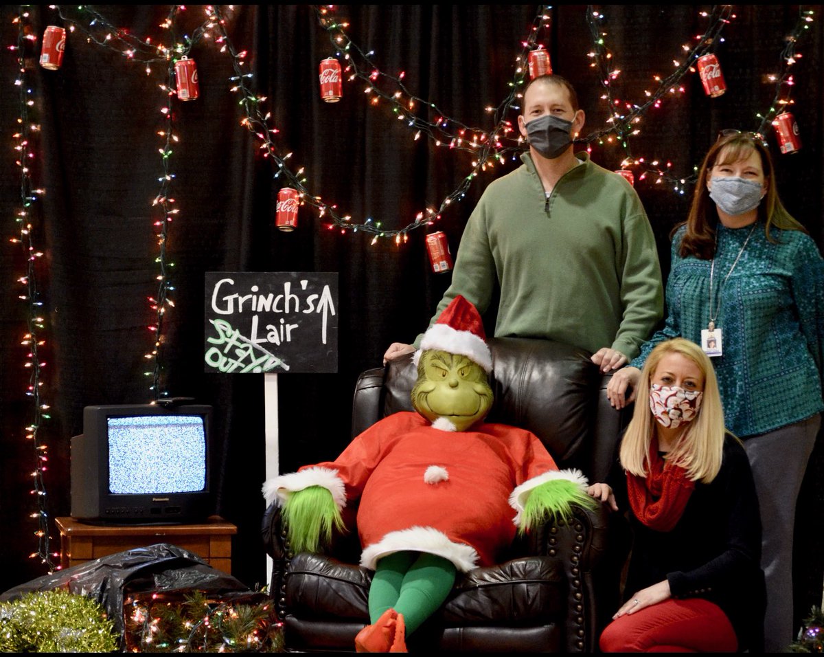 The Grinch came for a visit today and took a few pictures with the kids. The <a href="/PESTrailblazers/">PooleTrailblazers</a> admin team had to snap a quick picture before he went back to Whoville! #trailblazernation