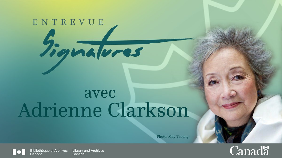 À ne pas manquer! Dans notre prochaine #EntrevueSignatures, nous explorerons les archives de la très honorable Adrienne Clarkson, 26e gouverneure générale du Canada.

ow.ly/MJcB50CEZm6