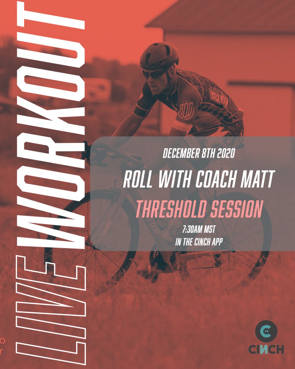 Did somebody say Threshold? 

Roll with Coach Matt tomorrow morning, bright and early at 7:30am MST for a live workout in the CINCH App!

cinchapp.online

#CINCHCycling #CINCHFORM