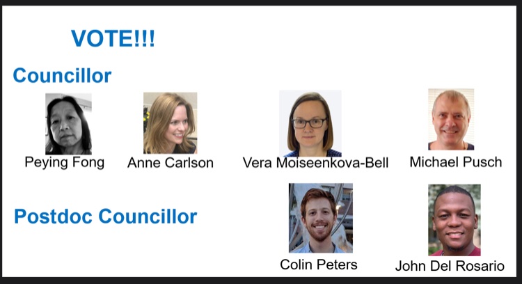Society of General Physiologists (@sgpweb) on Twitter photo Elections close 🚨TOMORROW at 11:59pm EDT🚨Members, don't miss the chance to choose your 2021-2023 SGP Councillors! Check your email🧑💻and #VOTE🗳️👇👇
<a href="/PeyingFong/">Dr. Peying Fong 方白嬰</a> <a href="/carlson_lab/">Anne Carlson</a> @moiseenkovabell Michael Pusch @ColinPetersPhD <a href="/JohnDR01/">John Del Rosario</a> Elections close 🚨TOMORROW at 11:59pm EDT🚨Members, don't miss the chance to choose your 2021-2023 SGP Councillors! Check your email🧑💻and #VOTE🗳️👇👇
<a href="/PeyingFong/">Dr. Peying Fong 方白嬰</a> <a href="/carlson_lab/">Anne Carlson</a> @moiseenkovabell Michael Pusch @ColinPetersPhD <a href="/JohnDR01/">John Del Rosario</a>