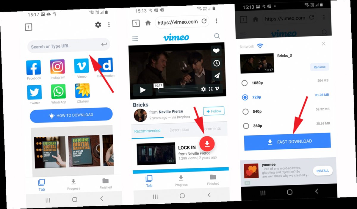 download embedded videos android / Twitter