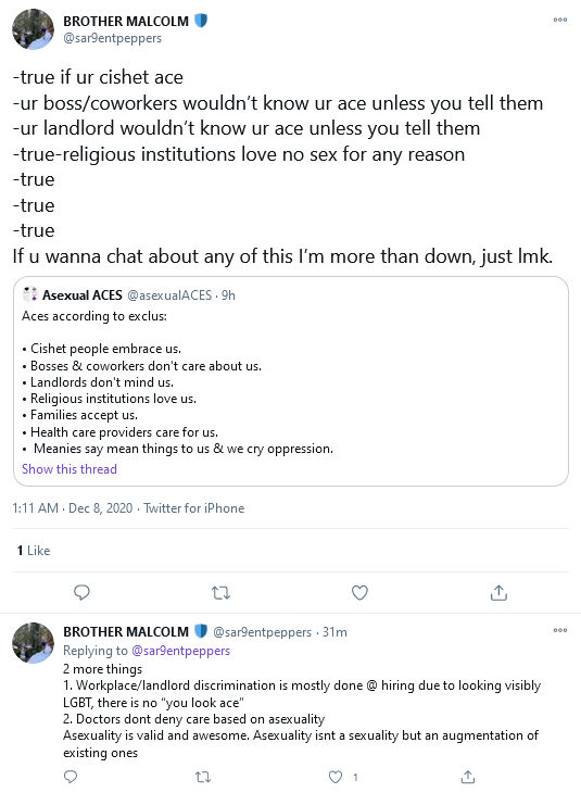 I literally provided a link to a place called "The Acehate Database" in the original thread. It's a place where I collect various things that happen to aces.It's divided into categories, so it's pretty easy to find things to these & more topics.Oh well. Let me just ...