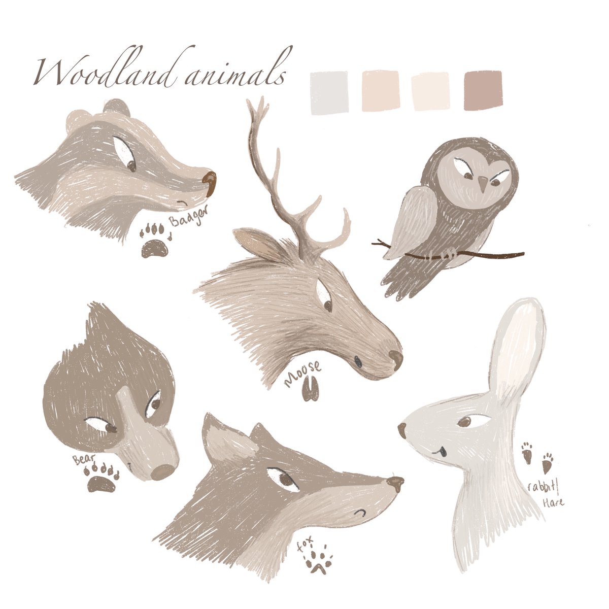 Lisa Wee Woodland Animals Limited Colour Palatte Is Something I Love To Do Illustrator Illustratoronipad Illustration
