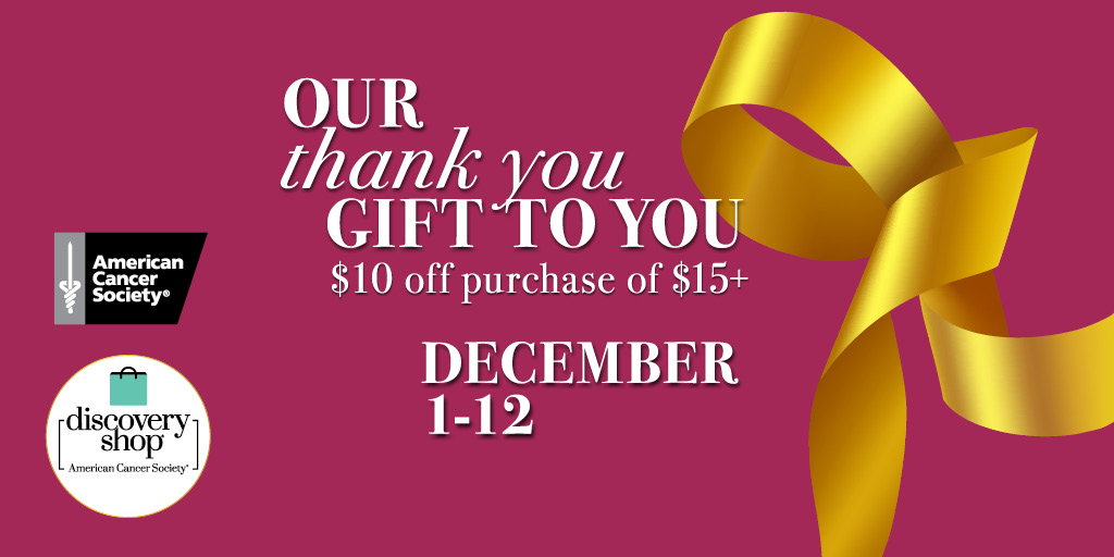 This has been a year of significant change &amp; challenge for all of us, and even more so for cancer patients. Thank you, our community of <a href="/MyDiscoveryShop/">Discovery Shop Enterprise</a> customers, donors, and volunteers, for your ongoing support of the <a href="/AmericanCancer/">American Cancer Society</a> mission. Visit: cancer.org/discovery