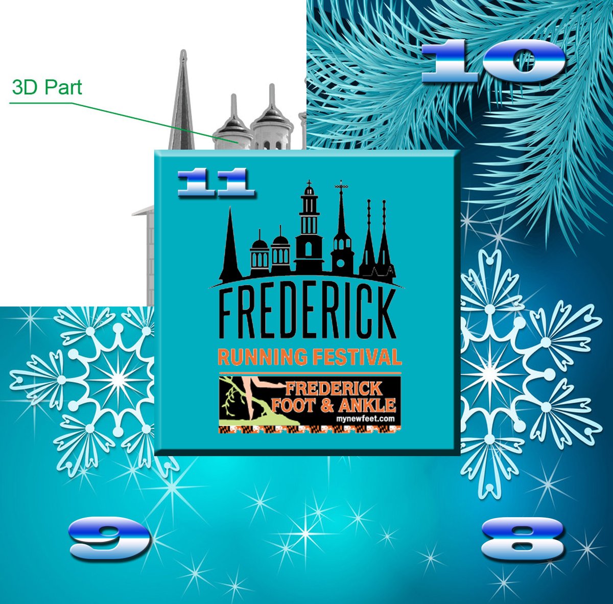 RunFrederick's tweet image. Here’s the first peek at our 2021 finisher’s medal. Check back daily at 8pm as our advent calendar reveals more of our design.
Don’t forget, we’ll have a price increase on 1/1. REGISTER TODAY: ow.ly/MgW750CD88N