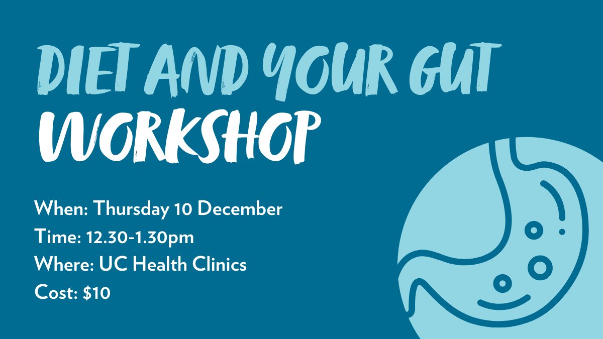 How happy is your belly? 🍏 Discover how you can support your gut microbiome and overall health at UC Dietetics 'Diet and Your Gut' workshop this Thursday 10 December, 12.30-1.30pm. 

Head over to UC Dietetics Instagram page to secure your place: bit.ly/2JWMUnK
