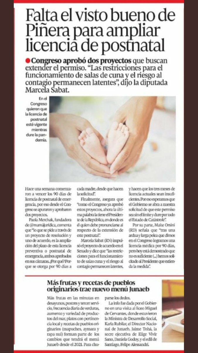 mari43038078's tweet photo. Presidente solo falta usted!!! Nuestros bebes necesitan protección, los contagios van en aumento. @sebastianpinera @GobiernodeChile #ExtensiónPostnatalDeEmergencia #90diasnosonsuficientes https://t.co/2dN4BD9APz