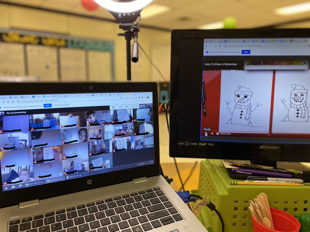 giftedsparkler's tweet photo. When it’s snowing and you can’t go outside, you bring the snow to the #virtualclassroom! @MysterySci taught Ss why snow is white, we rocked out with @GoNoodle, and drew a snowman with @arthubforkids! #gordonpatriotpride #lookatthosefaces! #somuchexcitement https://t.co/QKrvnv5Jv3