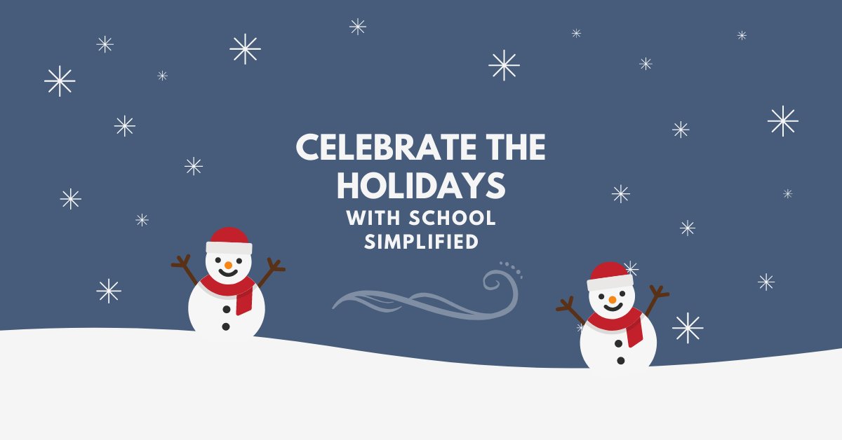 SchoolSimplifed's tweet photo. Celebrate the #Holidays 🎄 with School Simplified! We're working really hard to grow the community feel with custom #discord bots, tons of future events, open staff positions, and #free #tutoring! https://t.co/RslRBMyfiB