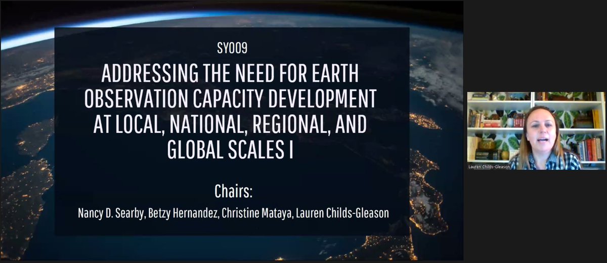 The "Addressing the Need for Earth Observation Capacity Development at Local, National, Regional, and Global Scales"  #AGU20 session begins! Sign-in details:  https://agu.confex.com/agu/fm20/meetingapp.cgi/Session/106827 https://twitter.com/EOBetzy/status/1335757836559790081