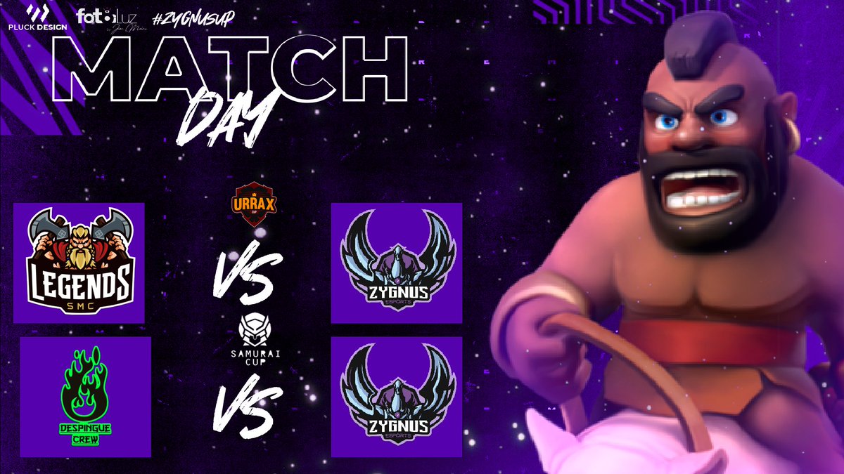 #ClashRoyale | ¡Matchday!

🏆| <a href="/_Samurai_Cup/">Samurai Cup</a>
🆚| <a href="/DespingueGG/">Despingue Crew🇨🇷</a>
🕑| 20:00 hrs México 🇲🇽
📆| Jornada 9

🏆| <a href="/UrraxCup/">Urrax Cup</a>
🆚| @SmcLegends
🕑| 20:30 hrs México 🇲🇽
📆| Última Jornada

Grandes encuentros está noche a dar todo el poder, suerte a nuestros contrincantes
#ZygnusUP