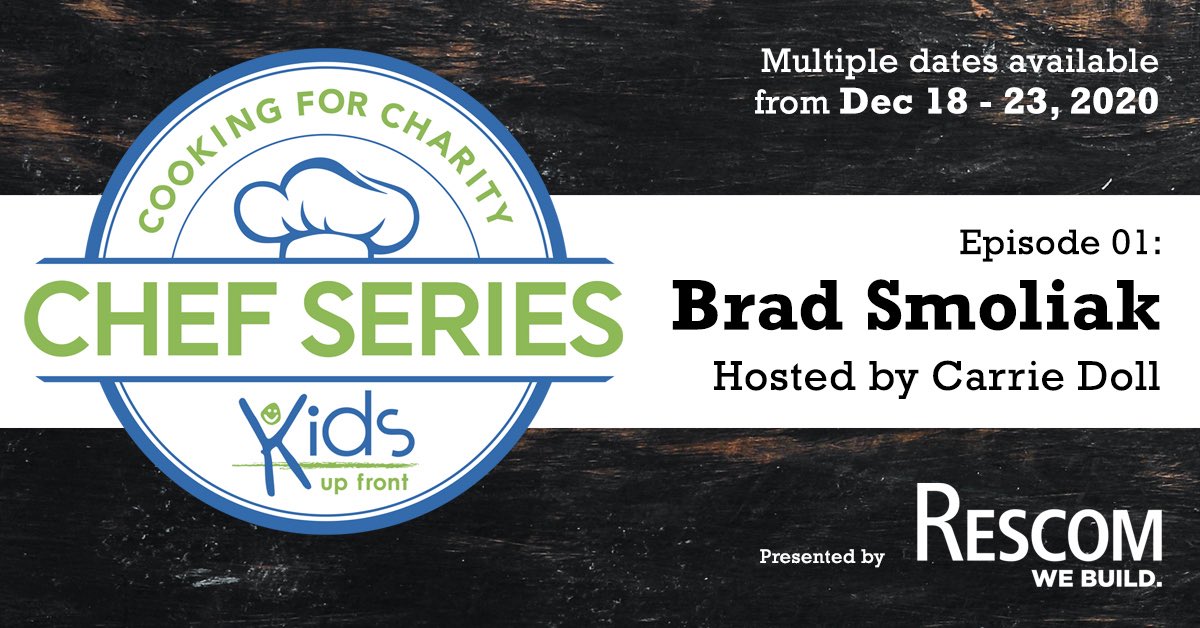Eat well, support local, give back. Very excited to launch our Kids Up Front #YEG Chef Series hosted by the amazing @CarrieDoll &amp; featuring the talented Brad Smoliak (<a href="/KITCHENbyBrad/">KITCHEN by Brad</a>) &amp; Steve Richmond (<a href="/VinesWines/">Vines Wine Merchants</a>)! 
chefseries.ca