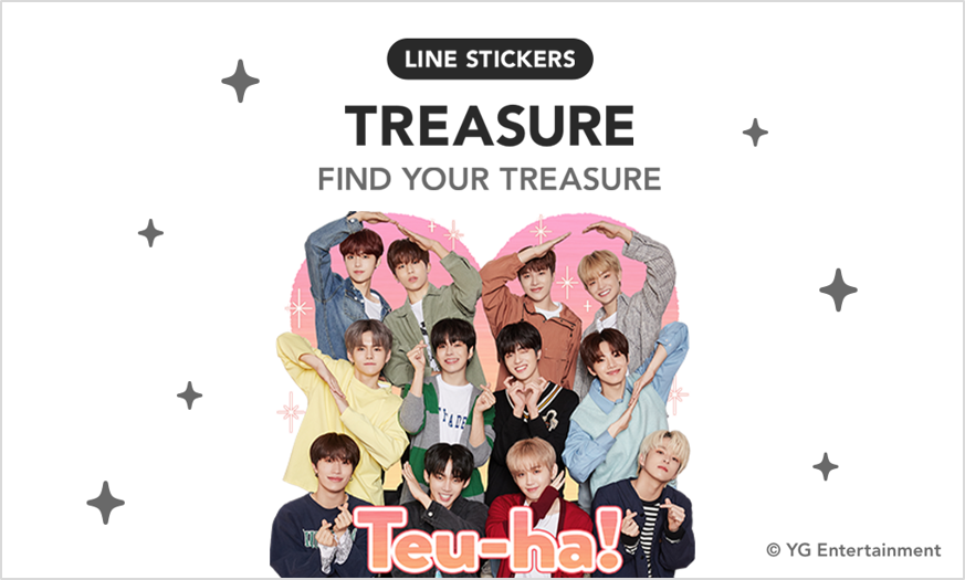 [#TREASUREMAKER_NOTICE]

TREASURE, a charming boy group that debuted from YG, 
is now available as a LINE stamp! Enjoy a talk with our members!   

▶️Link:  line.me/S/sticker/19346
