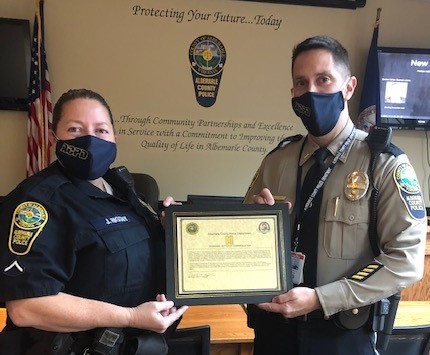 ACPD_VA's tweet photo. For 10 months, Ofc Rigsby worked not only her regular assigned duties as a patrol officer but also oversaw our accreditation process. Her attention to detail & hard work led us to another successful accreditation. Congrats on your Divisional Commendation Ofc Rigsby! #ACPDProud https://t.co/Ke2swwoGiC