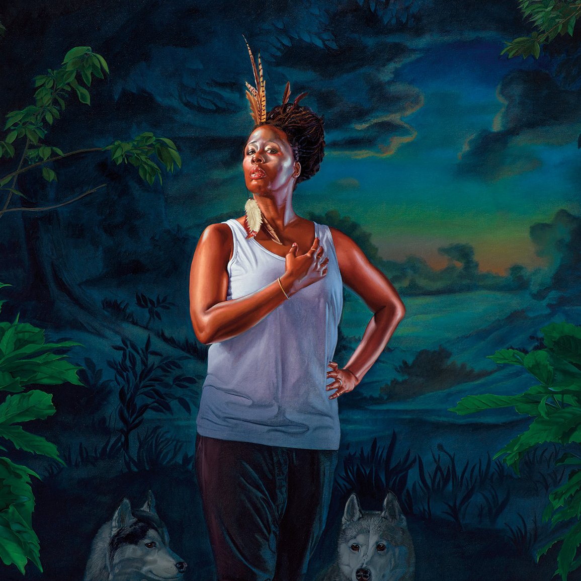 World Auction Record Alert | Multiple phones and online bids lined up for Kehinde Wiley's 'Portrait of Mickalene Thomas, the Coyote,' 2017. Sells for $378,000 #KehindeWiley