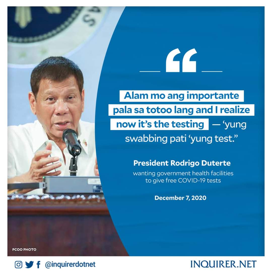 Almost 500k cases of covid, Multiple inflation spikes, 3.8 million Filipinos unemployed, Multi Billion International Loans and the longest lock down in the entire universe. 

Tapos ngayon n'ya lang nalaman ang importance ng Mass Testing. 🤦🏾 
#oustduterenow