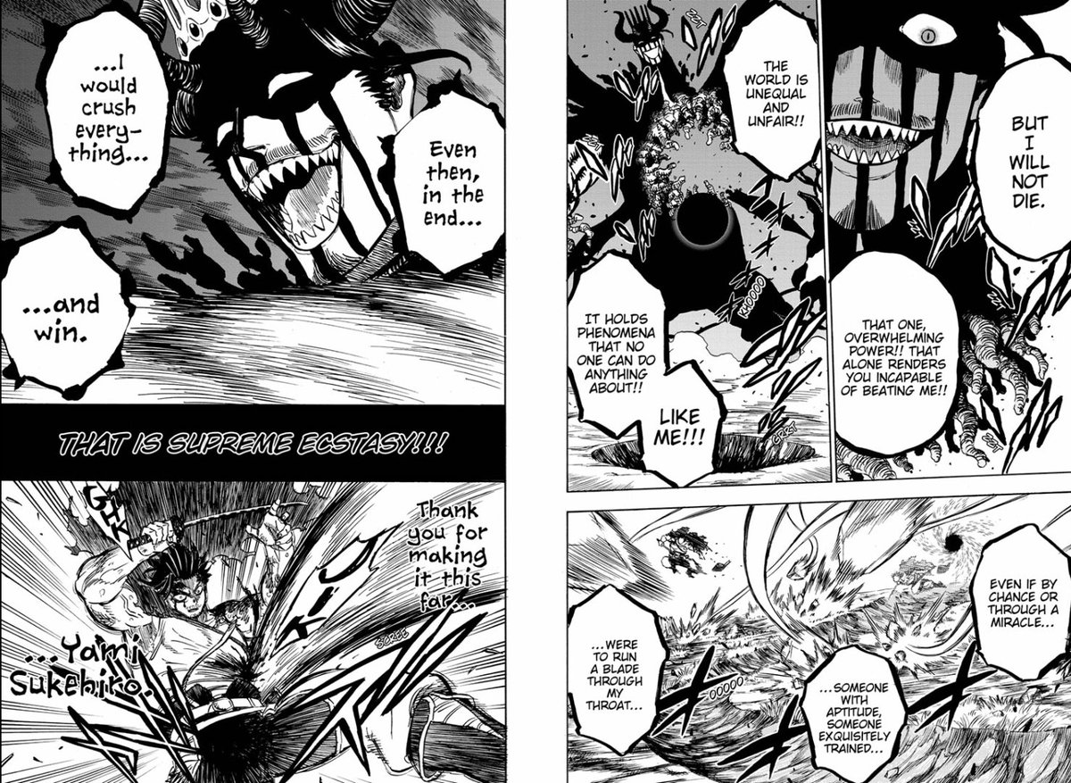 Now let's look at his lost. Asta (w heavy assets from Yami) this no magic, low level devil host manage to scratch him then land the final blow on when he thought he was unstoppable to anyone