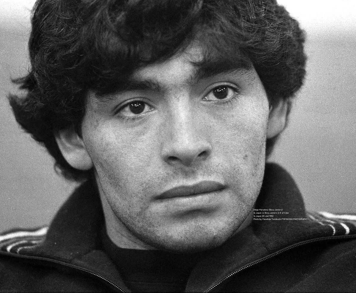 tphoto2005's tweet photo. Diego Maradona (Boca Juniors)
in Japan vs Boca Juniors 2-3 at Kobe 
in Japan on 20 Jan 1982  
Photo by Masahide Tomikoshi/TOMIKOSHI PHOTOGRAPHY https://t.co/2SrM5cSUm0