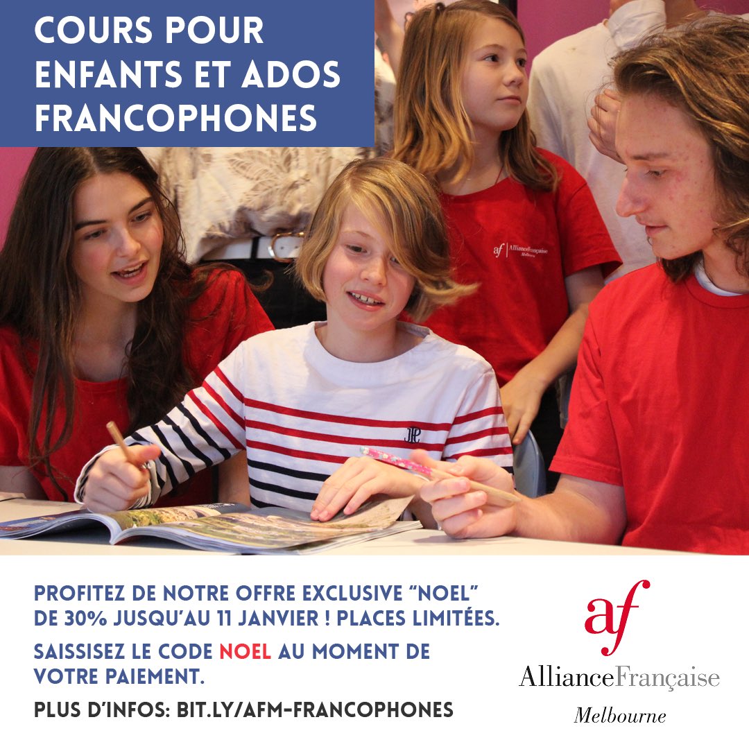 CaulfieldJunior's tweet photo. LESSONS FOR FRENCH CHILDREN AND TEENS
You can offer your children and teens the opportunity to further their knowledge in French history and culture while perfecting their French.
Exclusive Christmas offer at 30%
Please type in the code “NOEL” to redeem your discount. https://t.co/V9x4hF61Oc