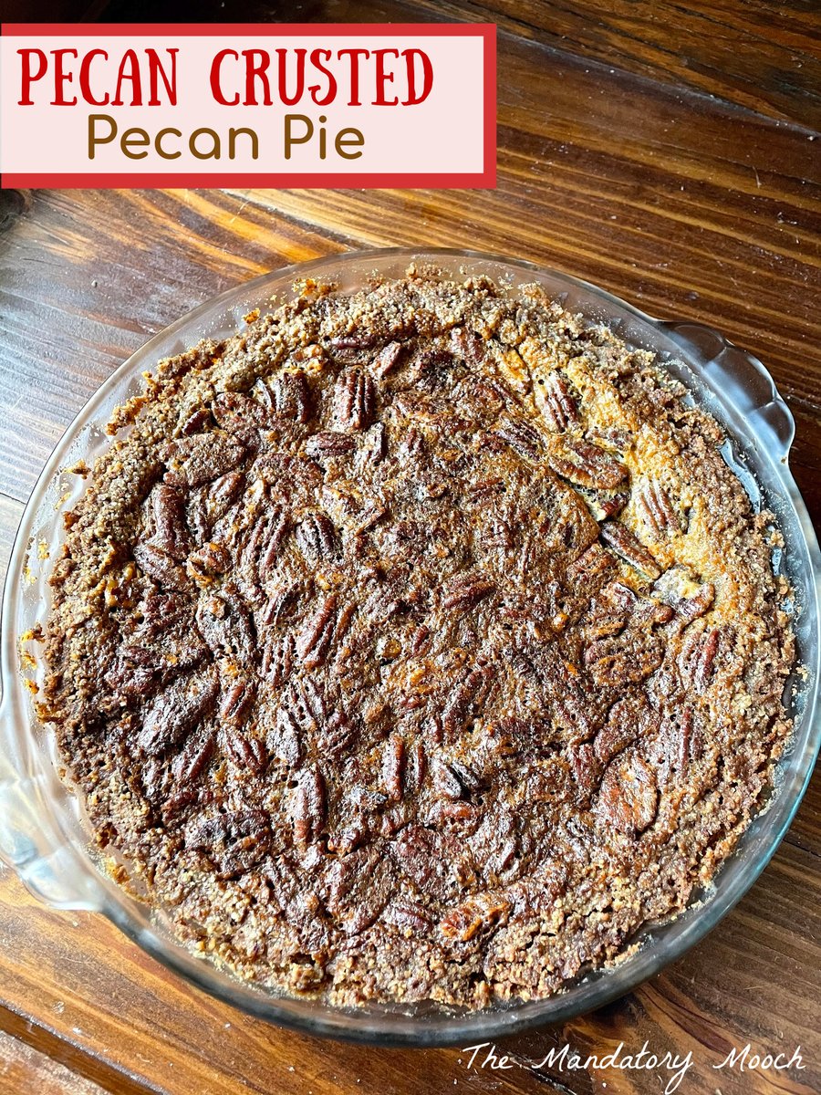 Pecan Crusted Pecan Pie is the ultimate pecan lovers dream.  Join me for #ChristmasSweetsWeek and see all of the great recipes from my blogger friends. #pecan #pecans #pecanpie mandatorymooch.com/2020/12/pecan-…