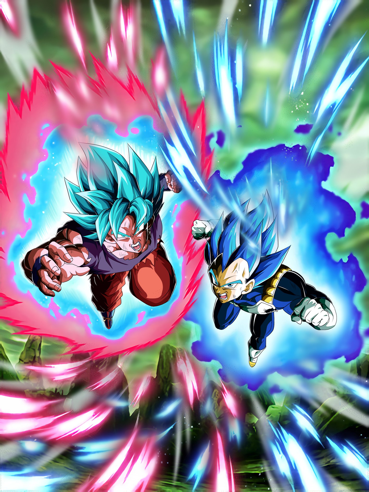 Beyond Boundless Power Super Saiyan God SS Goku (Kaioken) & Super Saiyan God  SS Evolved Vegeta