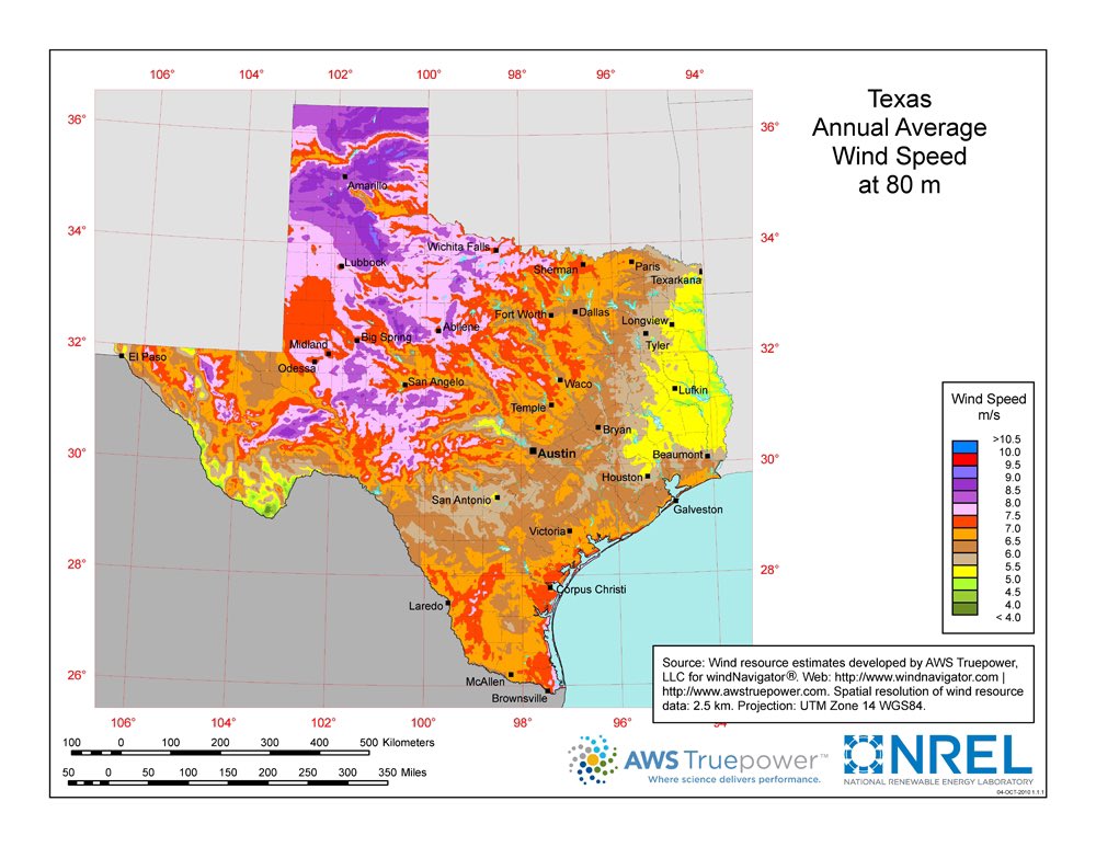 I believe the wind farm is non-sensical. The Devil’s River watershed doesn’t have the required wind to operate these monster turbines. Look closely at this map which shows slow average wind speeds for the entire area. SOMETHING IS WRONG HERE. 5/6