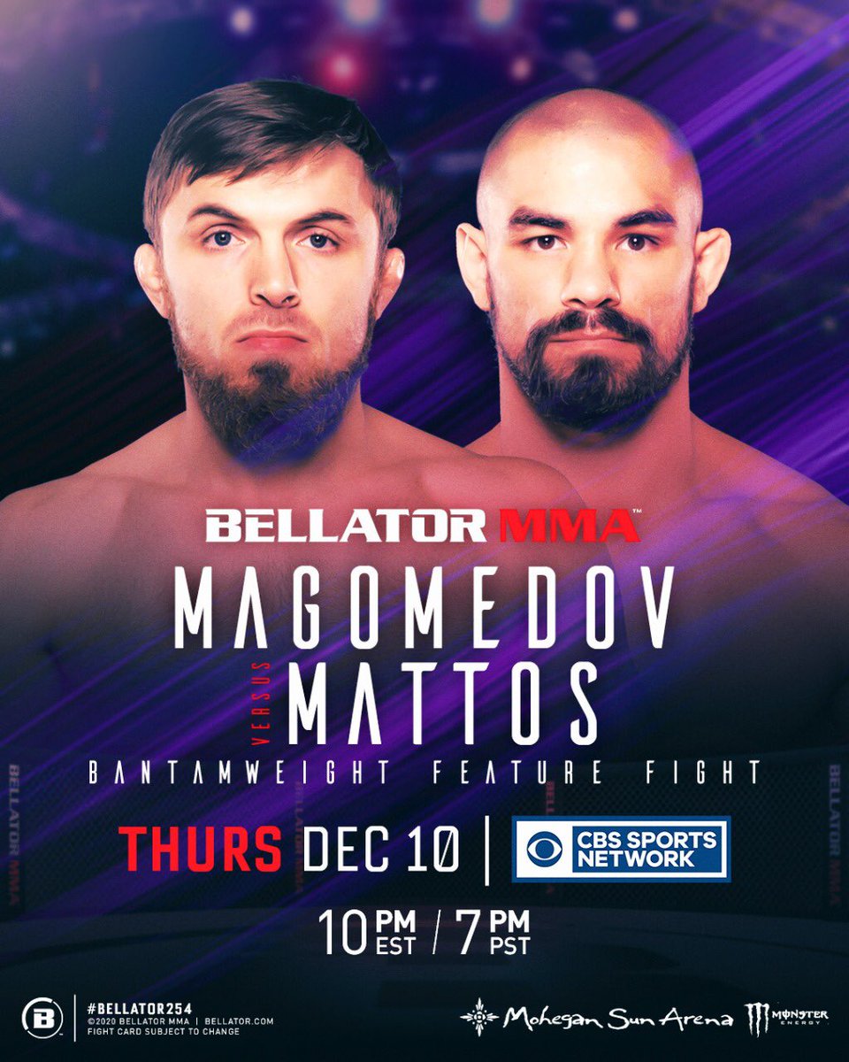 MattosMMA's tweet photo. O grande dia tá chegando, galera! Não vejo a hora de estar no cage de novo e agora fazendo minha estréia no @BellatorMMA! Venho sonhando com esse dia há um tempão e quinta-feira vou dar tudo de mim e sair de lá com essa vitória! 0h de quinta pra sexta na @ESPNBrasil #Bellator254 https://t.co/PTtzgY2Uf9