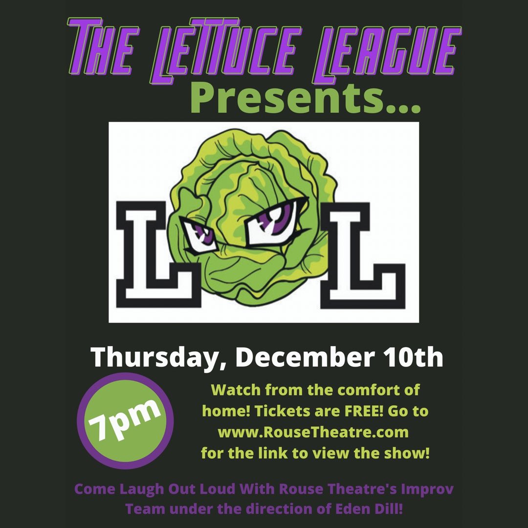 rouse_theatre's tweet photo. Come Laugh Out Loud this Thursday at 7pm! Tickets at https://t.co/QV3PjP09YL!! https://t.co/ZvPnTeiIIb