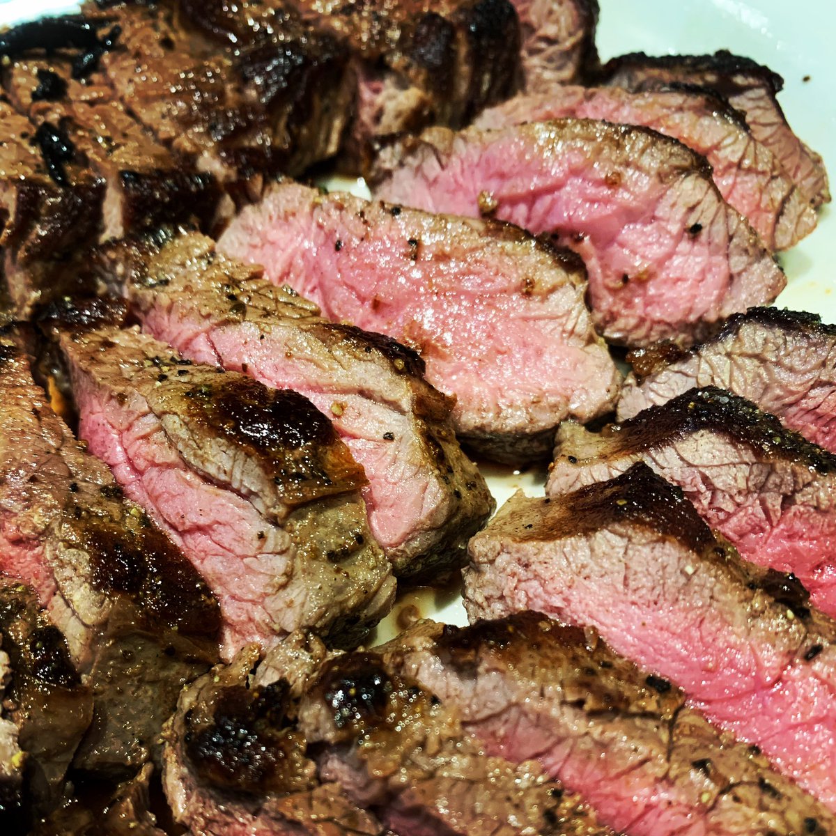 Some incredible browned buttered pan seared Fallow Deer. Unreal how incredibly soft this meat is. This was an outside round roast sliced into steaks. Soft as tenderloin ❤️ #fallowdeer #hunting #organicmeat #getinmybelly