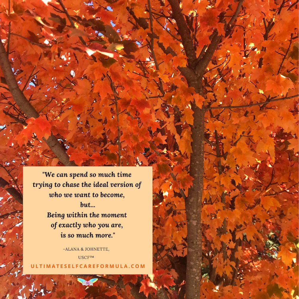 ultimatescf's tweet image. “We can spend so much time trying to chase the ideal version of who we want to become, but being within the moment of exactly who you are, is so much more.” -Alana &amp;amp; Johnette, USCF™
Visit: ultimateselfcareformula.com 
#healthandwellness #selfcare #holistichealth #growth #happiness