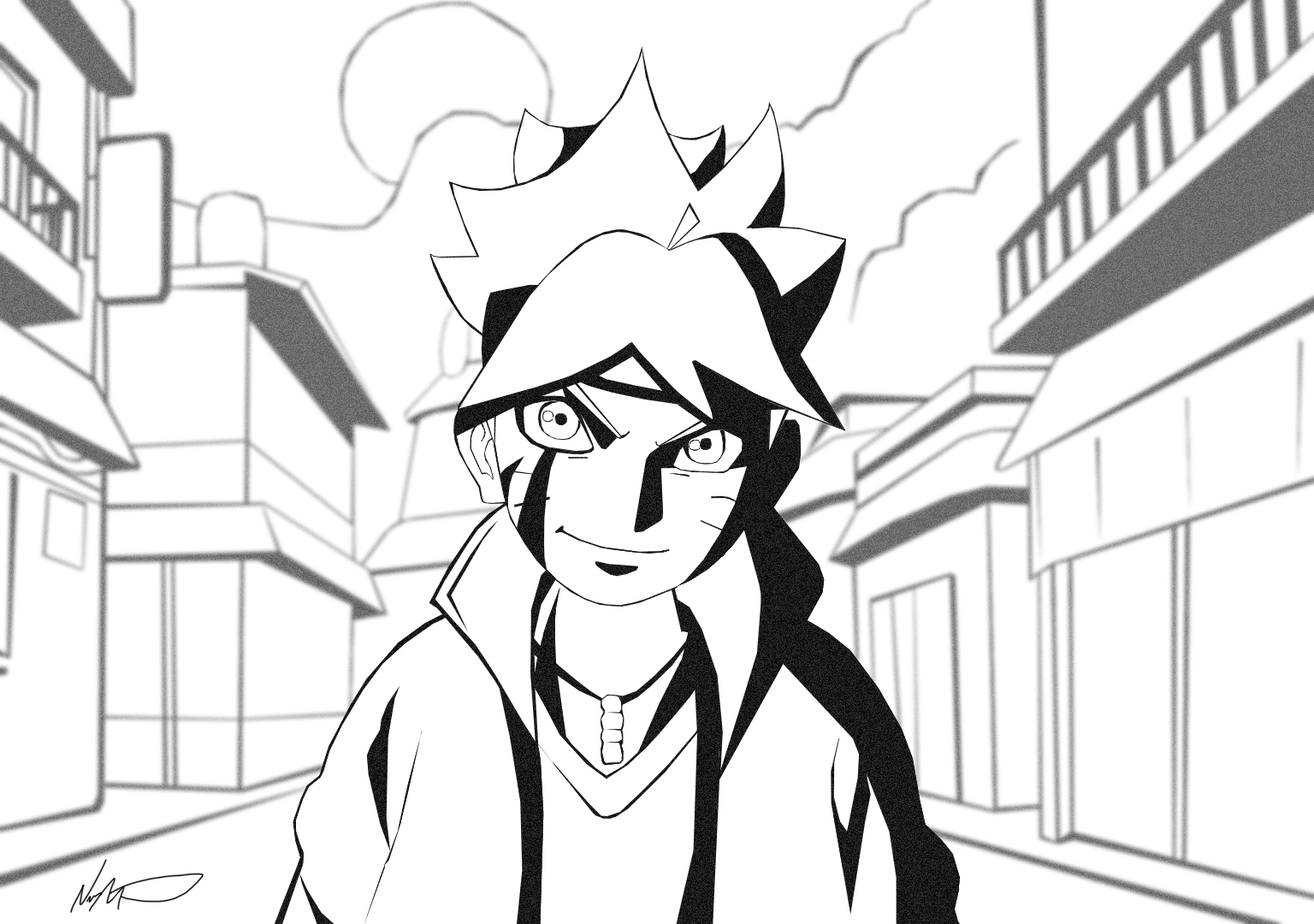 boruto action Coloring Page - Anime Coloring Pages