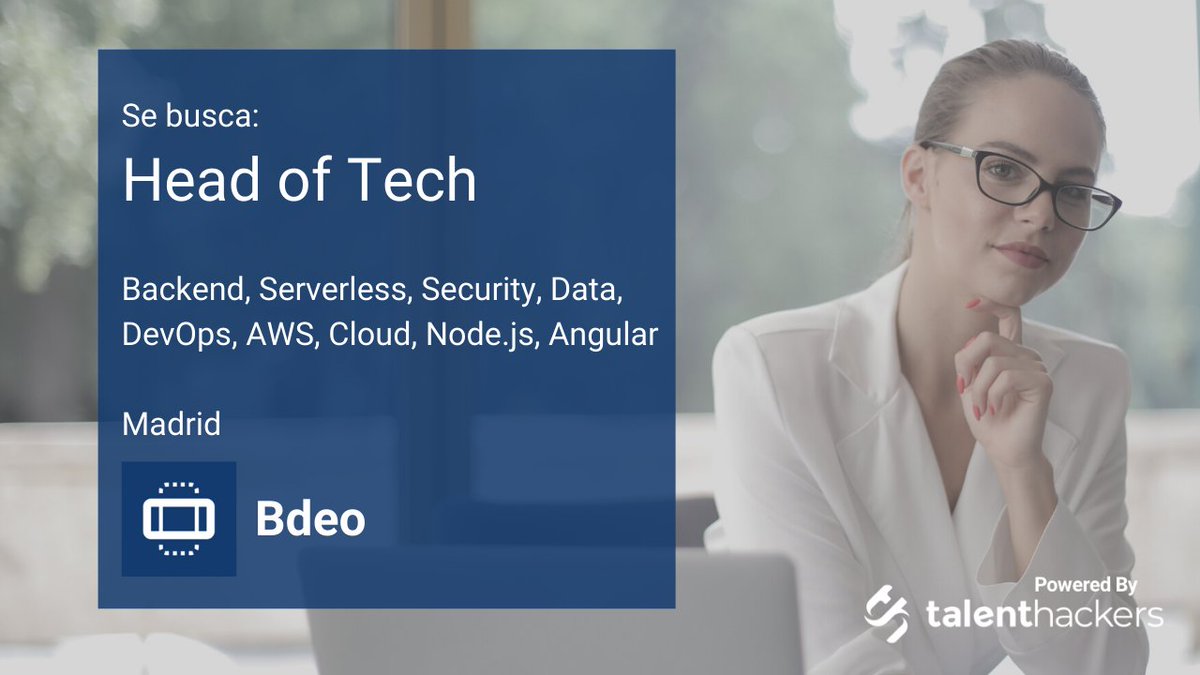 TalentHackersES's tweet image. Buscamos #HeadOfTech para @bdeo_app en Madrid
Únete a su equipo y a su objetivo de revolucionar la industria de seguros a través de la automatización de siniestros y suscripción con Visual Intelligence.
Detalles de la oferta 👉 mtr.cool/hlppegcjvg